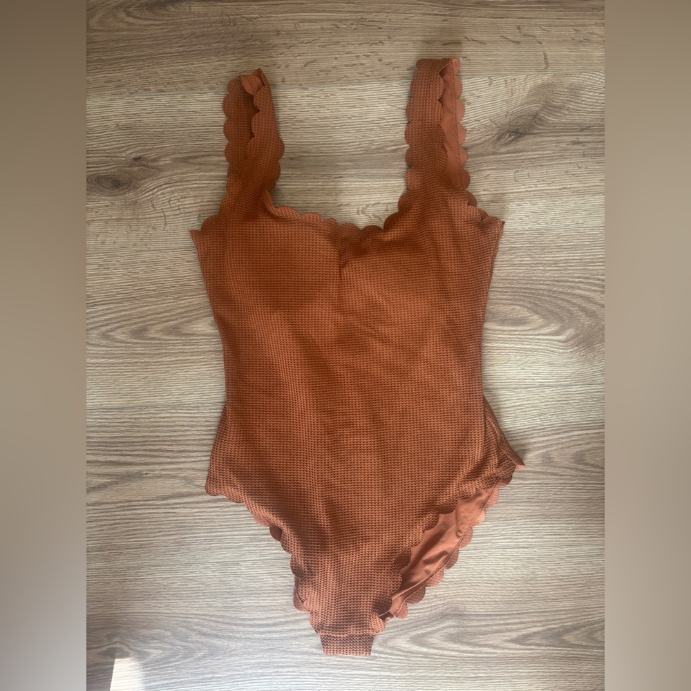Aerie Terracotta Scalloped One Piece Swimsuit